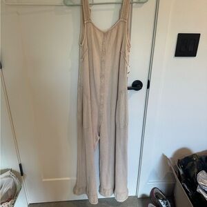 NWT free people waffle knit wide leg jumpsuit size XS